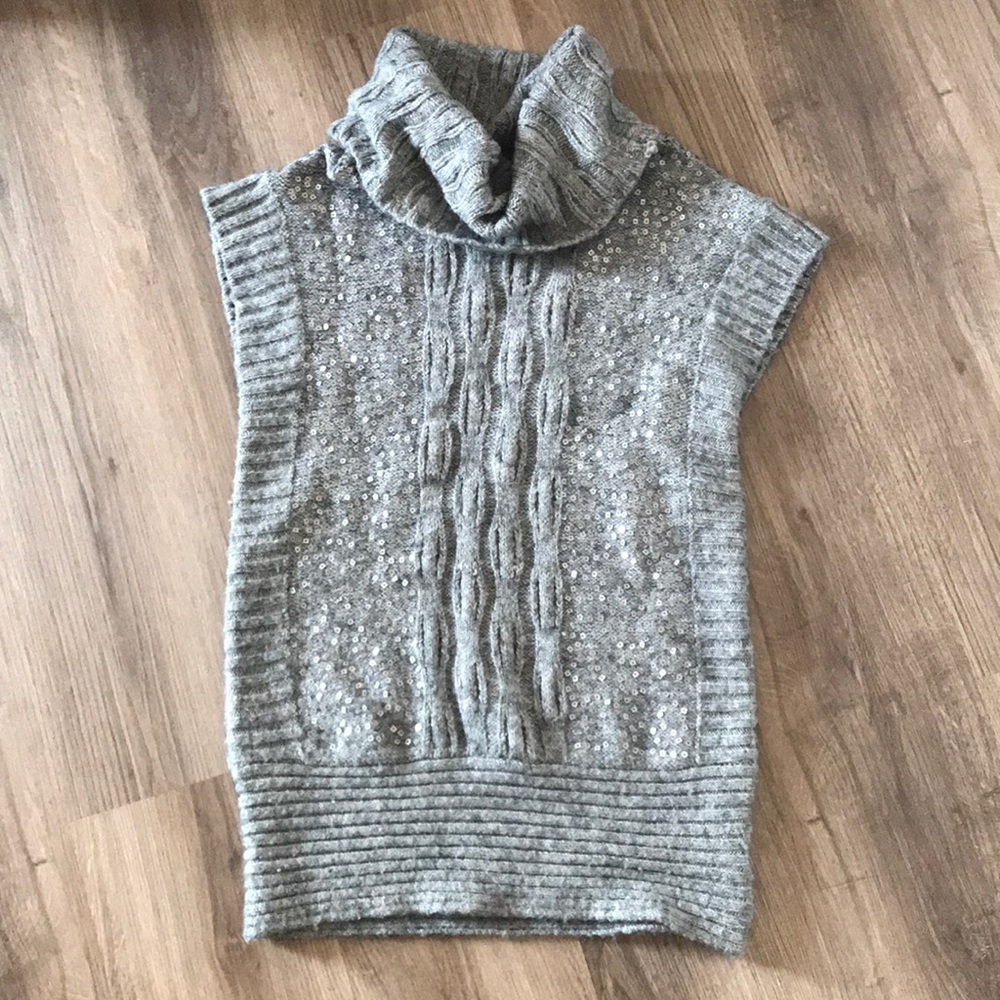 Grey sweater dress - oversized turtle neck